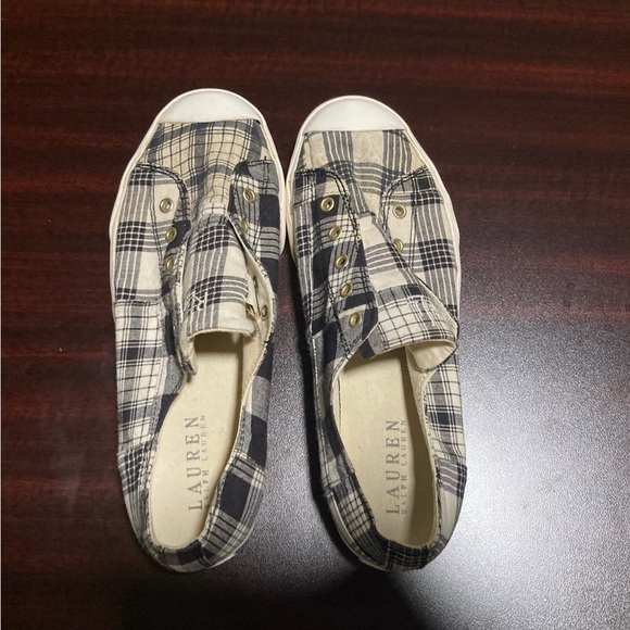 Ralph Lauren Plaid Slip On Canvas Shoes - Picture 4 of 5
